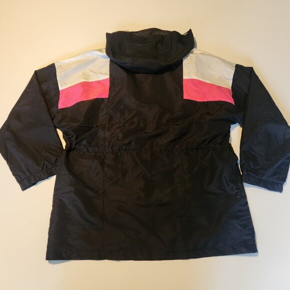 Love‎ Love Love Windbreaker Jacket Hooded Lined Zip Black Pink White Womens 1X - Picture 4 of 11